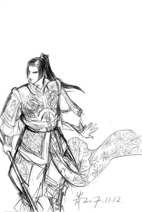 姜维简笔画卡通