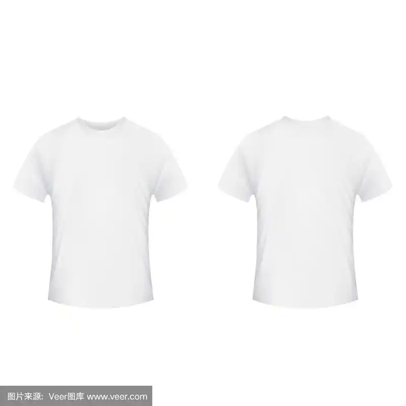 空白t恤模板正面和背面上