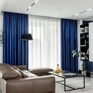 佳佰 窗帘绒面轻奢遮光窗帘成品 客厅卧室落地窗阳台窗帘布 荷兰绒宝