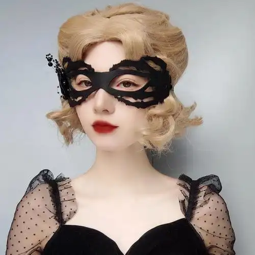 素树家居性感公主面具气质黑色万圣诞节化妆舞会半脸面罩女表演宴会配