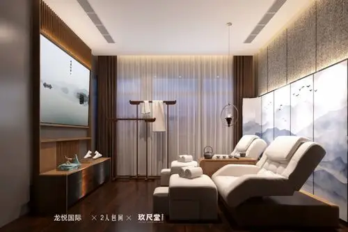 九尺堂案例欣赏龙悦国际高端足浴spa店会所设计效果图