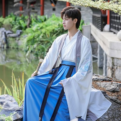 大码汉服男书生花灯节中国风侠客学生班服古风仙气cos服公子古装