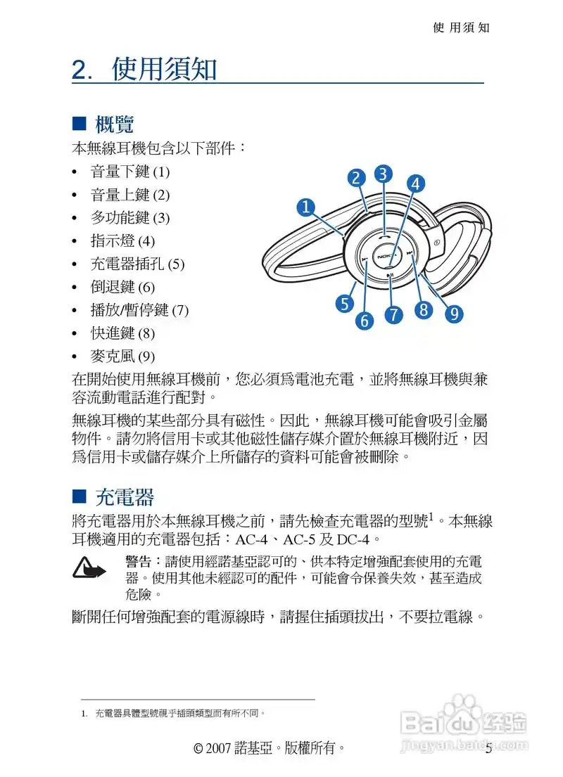 诺基亚 bh-503蓝牙耳机中文使用手册:[3]