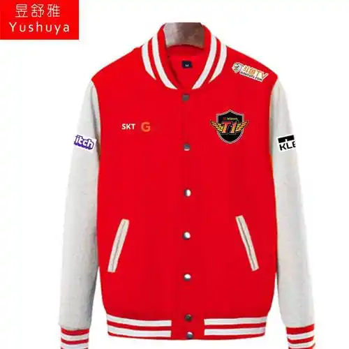 英雄联盟s12 skt队服联盟skt t1战队队服新比赛服男士加绒棒球服衫