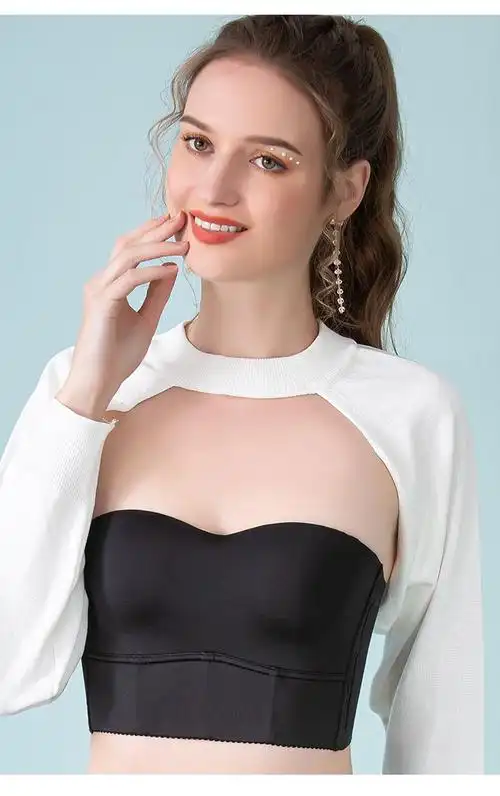 安娜蜜语无痕内衣女显胸小聚拢裹胸美背文胸无钢圈防滑无肩带抹胸大