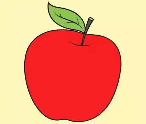 苹果简笔画彩色