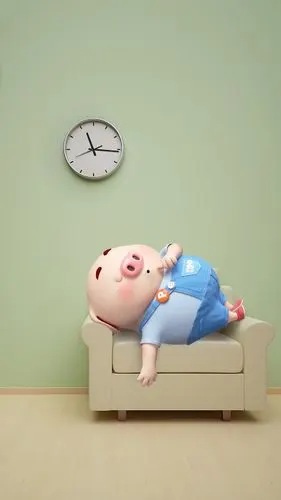 睡到日上三竿的猪小屁,高清图片,手机壁纸