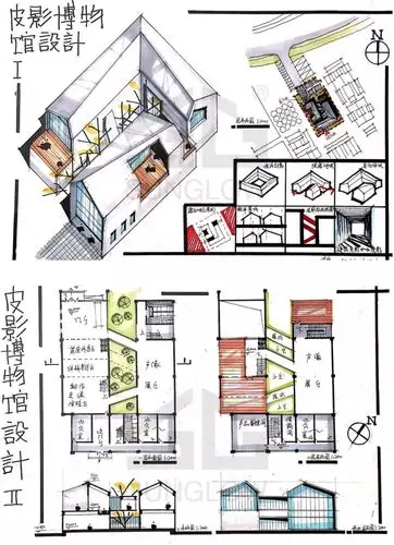 大快题模考评图04西建大18华山古镇皮影博物馆