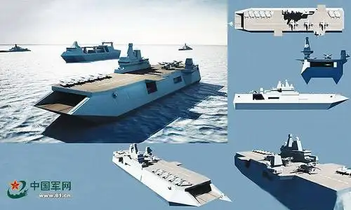 中国武器"神"设计:075b两栖攻击舰科幻暴力