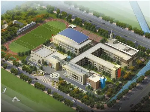 平湖乍浦小学东南鸟瞰