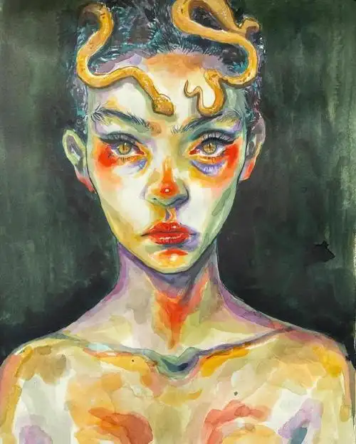 艺术家:roxartss 擅长运用大胆的颜色来描绘人物情绪