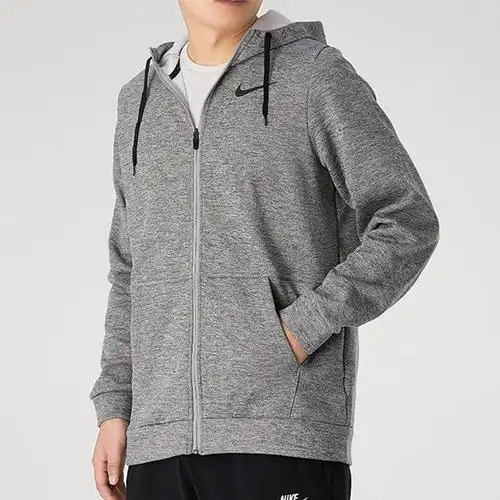 正品进口耐克niketherma休闲运动开襟训练加绒耐磨时尚舒适连帽夹克