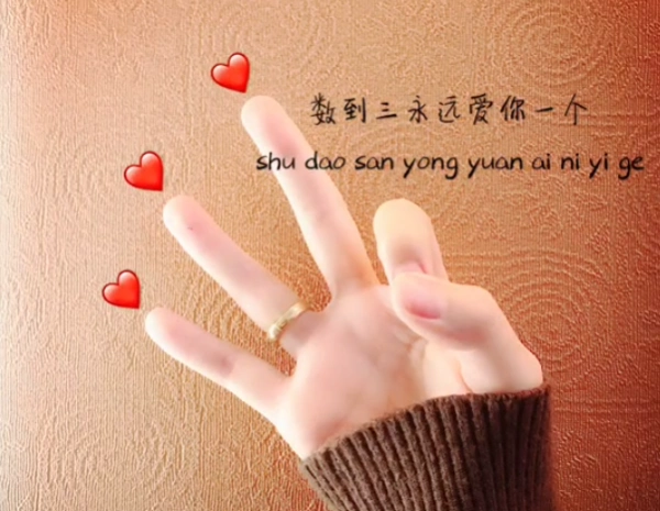 5《123,我爱你》手势舞教程,17秒就可以学会是生活类高清视频,于2018