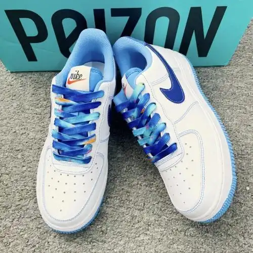 适配af1白蓝first use白底蓝色泼墨扎染鸳鸯空军一号鞋带 蓝色星空