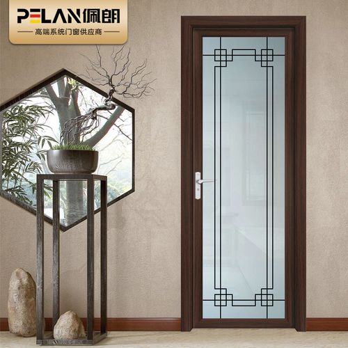 佩朗 新中式铝合金门 红胡桃厨房门 卫生间门 新中式玻璃门 中式装修