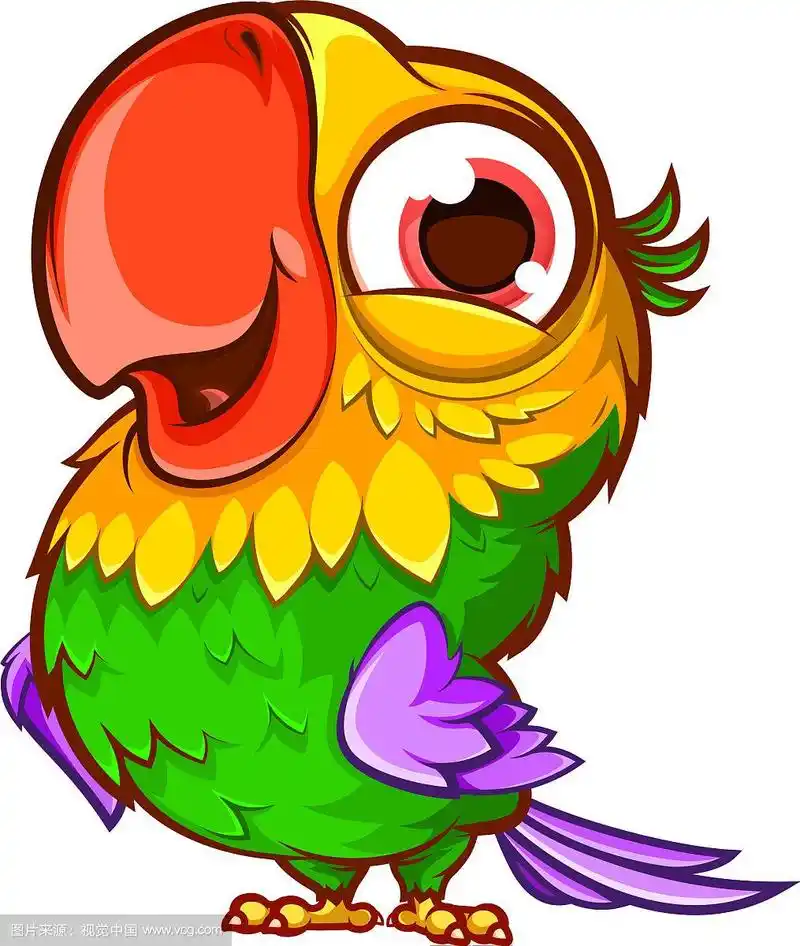 卡通可爱的鹦鹉