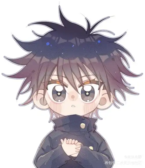 好久没更新_咒术回战伏黑惠五条悟平涂日系q版我要上首推同人绘画作品