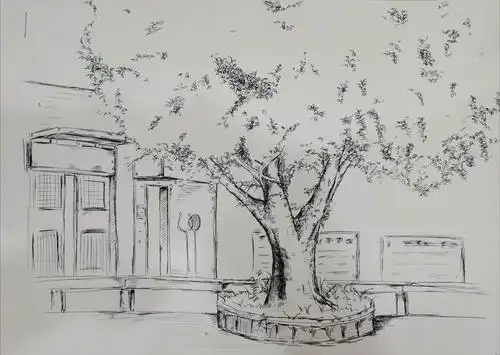 张吉洲   2020校园艺术节专业竞赛《风景速写》校园写生  优秀奖作品