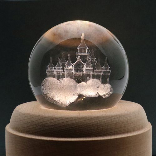 水晶球梦幻音乐盒城堡八音盒女生生日礼物女友新年音乐盒