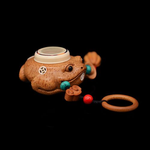 精选老竹雕刻呱呱金蟾蛉子罐手把件竹蛉盒黄蛉鸣虫油蛉金蛉手把件