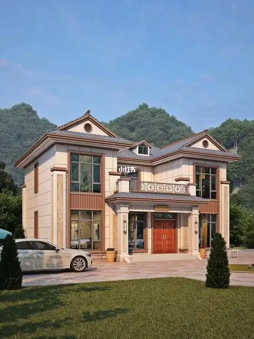 二层农村自建房新中式风格自建别墅心动