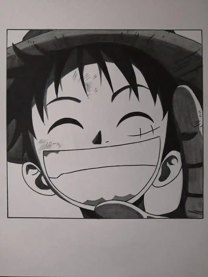 路飞:酸q～#海贼王 #路飞 #手绘 #绘画过程  - 抖音