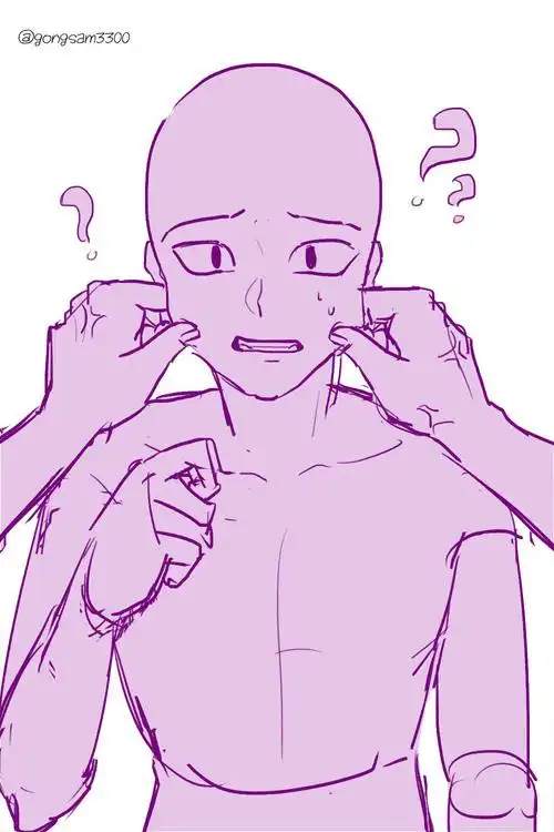 【板绘临摹】掐脸脸~甜甜互动五.