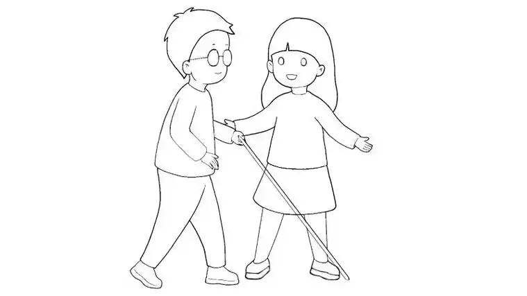 帮助他人的简笔画