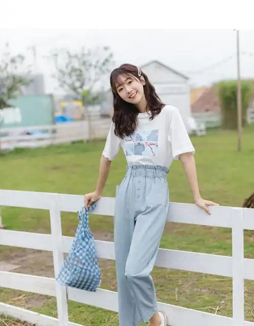 新款时尚舒适夏天穿高中学生青少女初中生套装夏季女装t恤少时尚新款