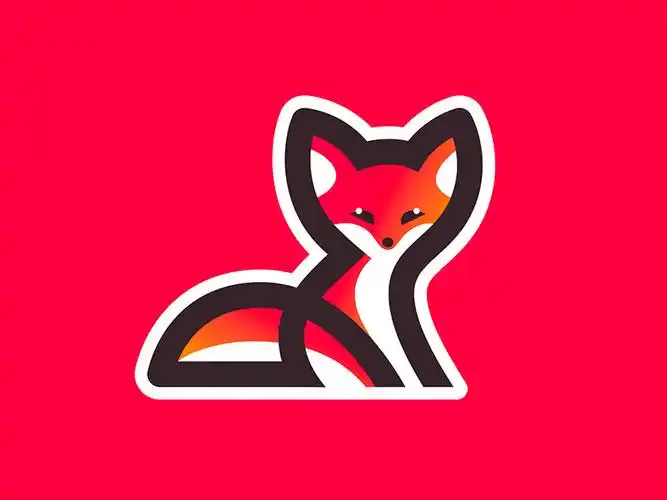 狐狸卡通图形logo设计