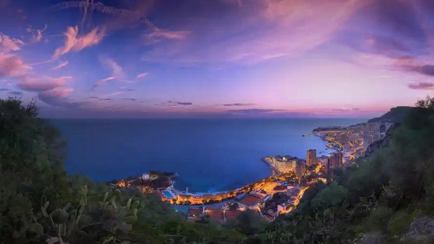 摩纳哥海湾夜景风景图片813