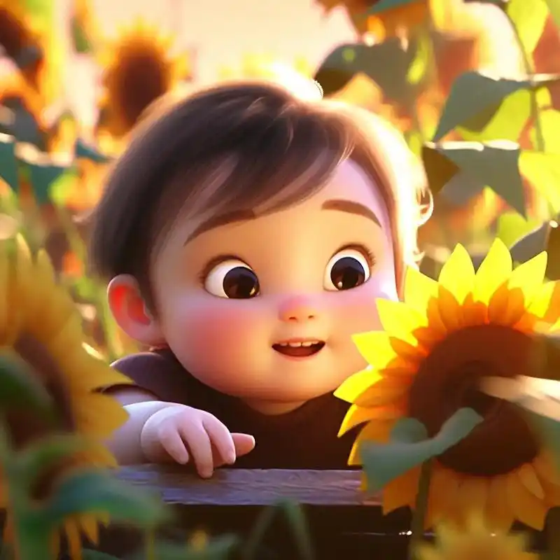 向日葵女孩,永远阳光灿烂.#萌娃漫画头像 #萌到爆炸了99  - 抖音