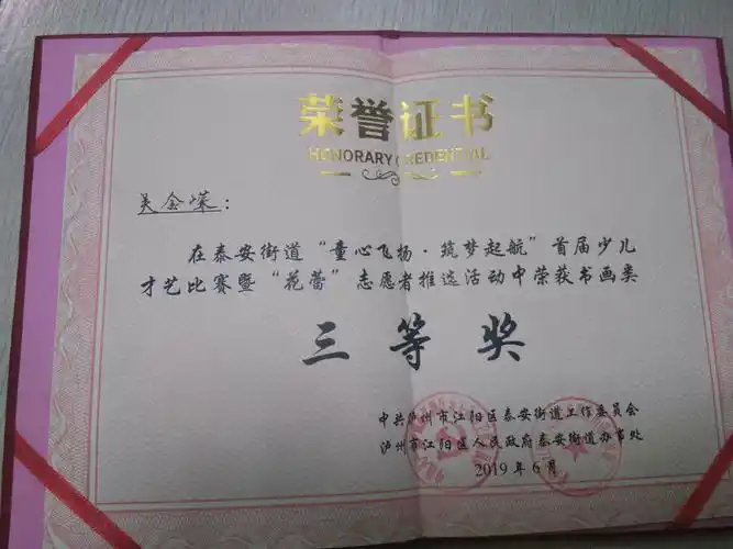 2019泰安才艺大赛与2019未来星才艺大赛获奖奖状