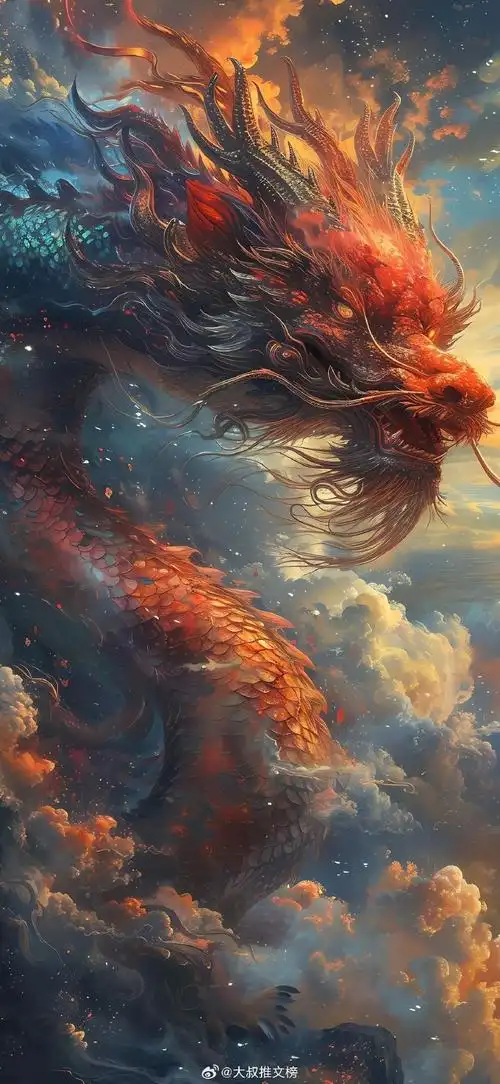 龙吟中国春#新的一年祝你龙  龙行龘龘「dá 」(飞龙气势磅礴,姿态