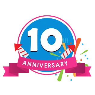 卡通10周年庆装饰艺术字