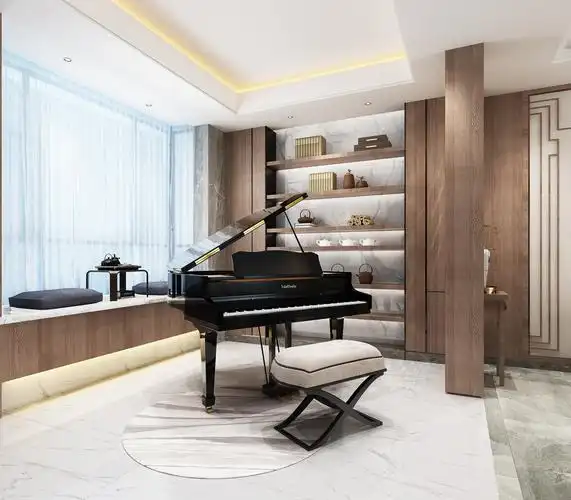 钢琴区位于玄关处,不失为入门惊艳 的一处风景.