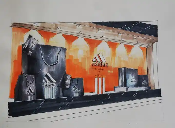 橱窗马克笔手绘