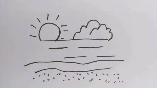 简笔画:看看日出儿童简笔画日出的画法图片画一幅海上日出的手抄报手