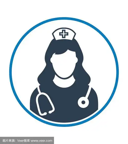 护士简介圆形图标.平面风格向量eps.