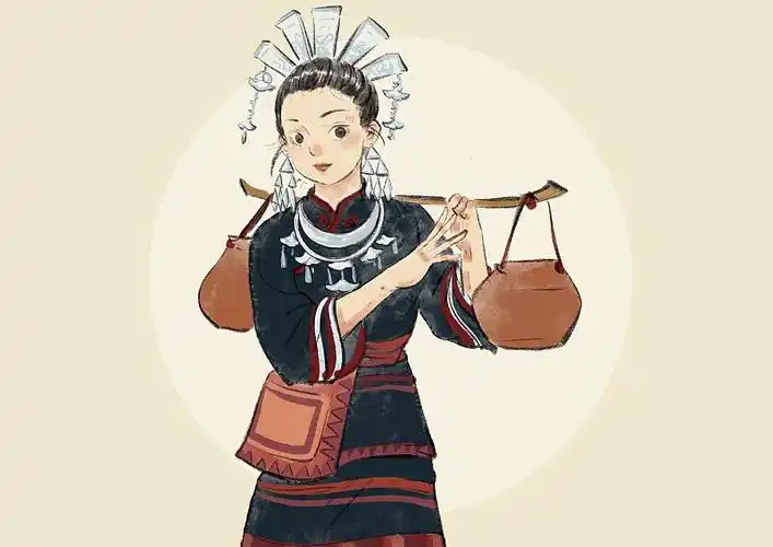 五十六民族插画-黎族插画下载