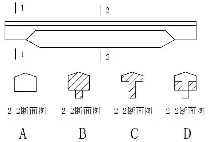 梁的22断面图正确的是