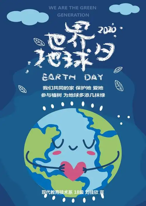 现代教育技术系《世界地球日》海报展
