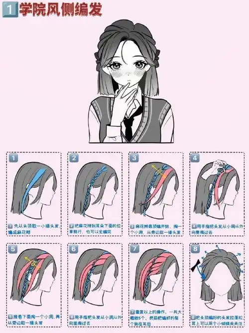 专为手残党准备短发编发教程#微博美妆大赛##奥运加油妆#cr:小慧吖