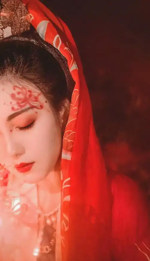 古风红衣女子