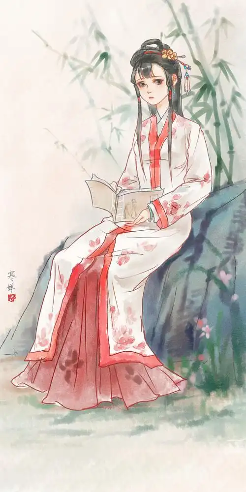 刚开始玩乐乎,发一张之前画的黛玉^_^ 刚开始玩乐乎,发一张之前画的