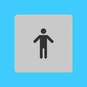 人类男性标志图标. 男厕所. 平的风格.