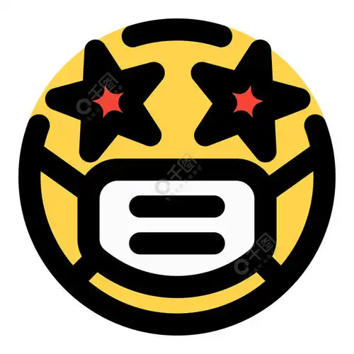 戴着面具表情符号布局的星光熠熠的眼睛