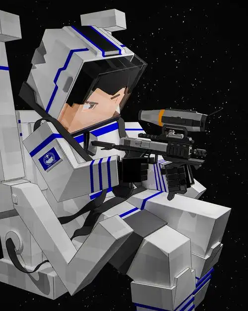 《我的三体》章北海持枪造型复刻 blender2.83制作