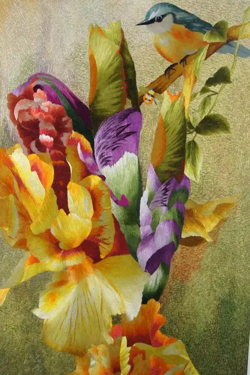 苏绣单面绣 《花鸟》