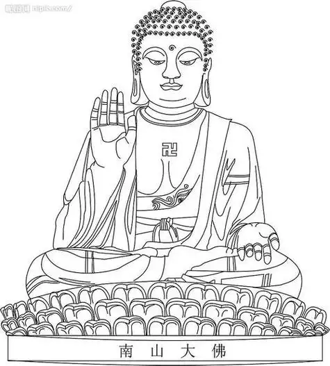 大佛幼儿简笔画步骤 第1页